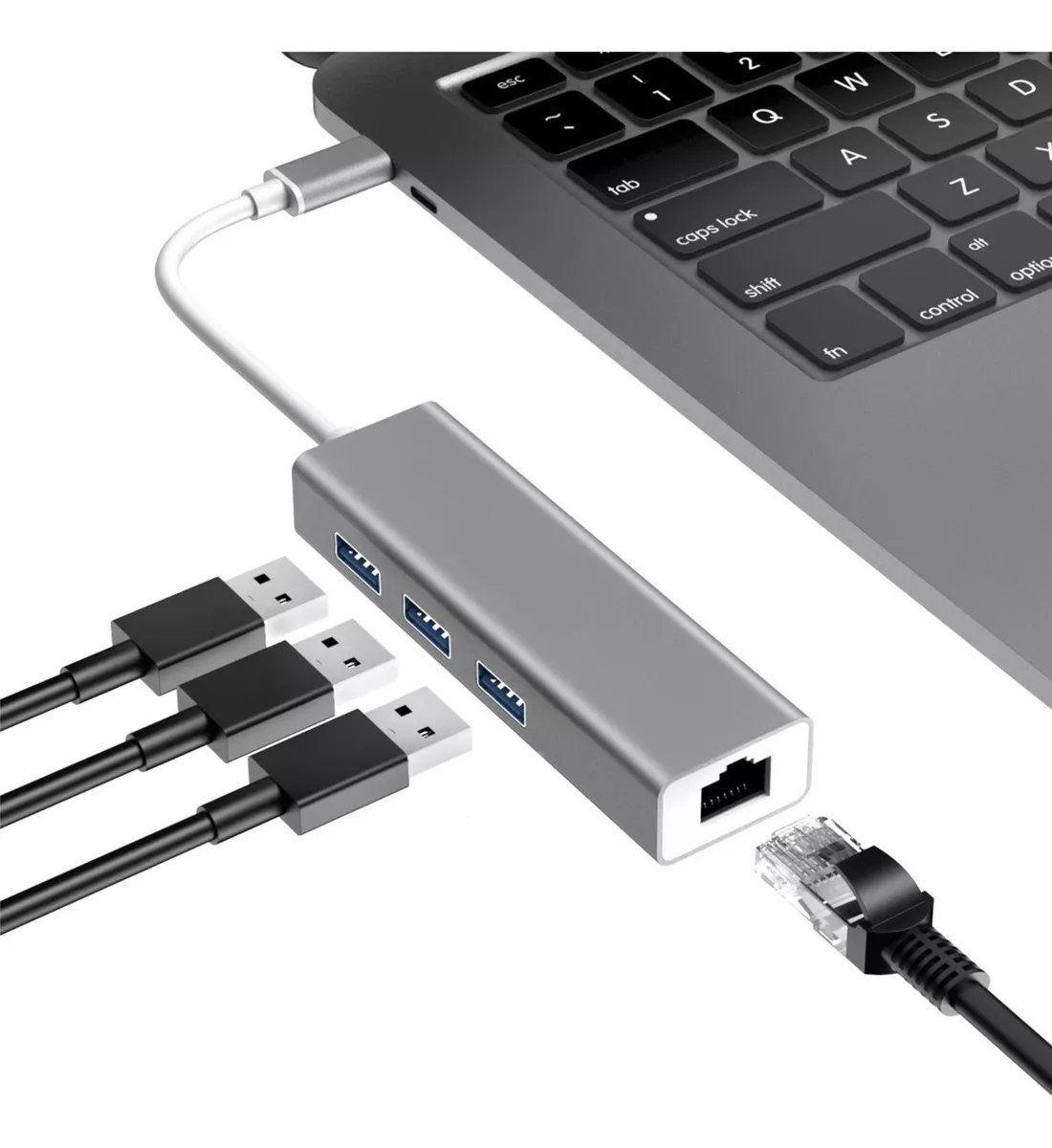 Adaptador Pc Hub tipo c 3.0+ Puerto Red